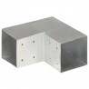 Conectores de postes en L 4 uds metal galvanizado 101x101 mm 4