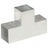 Conector de postes en forma de T metal galvanizado 101x101 mm 1