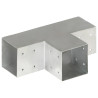 Bases para poste em forma T 4 pcs 101x101 mm metal galvanizado 4
