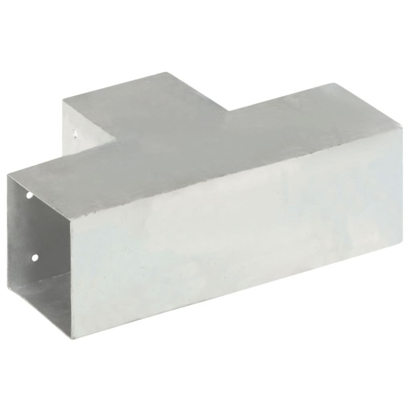 Conectores de postes en T 4 uds metal galvanizado 101x101 mm M 5