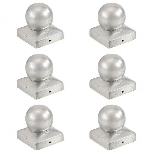 Tapas para postes 6 uds metal galvanizado globo final 71x71 mm D