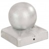 Tampas de poste 6 peças em metal galvanizado com extremidade globo 71x71 mm 4