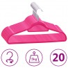 Juego de perchas ropa 20 uds antideslizantes terciopelo rosa 1