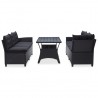 Set de muebles de jardín 3 pzas y cojines ratán sintético negro 3