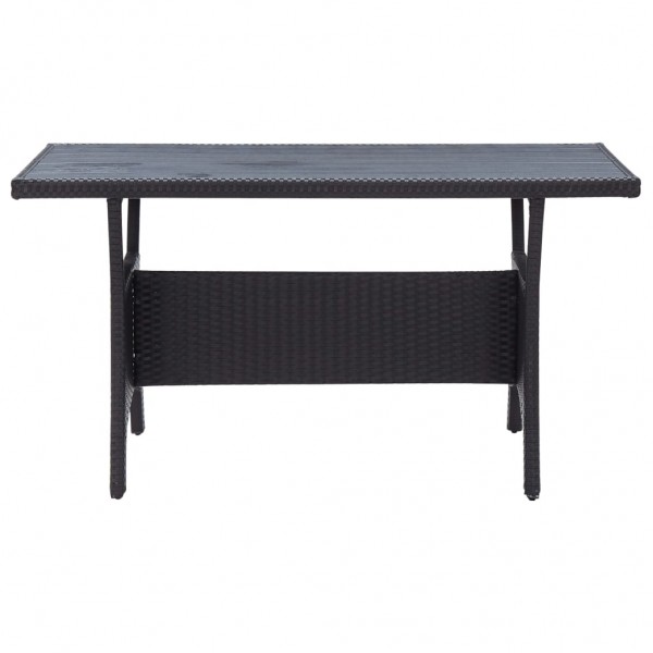 Set de muebles de jardín 3 pzas y cojines ratán sintético negro M 5