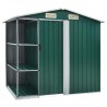 Abrigo de jardim c/ prateleiras 205x130x183 cm ferro verde 1