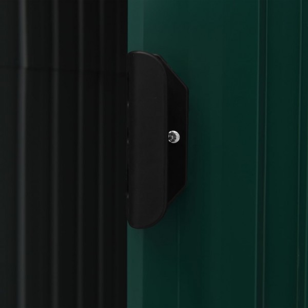 Cobertizo de jardín con estantería hierro verde 205x130x183 cm M 2