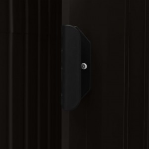 Cobertizo de jardín con estantería hierro marrón 205x130x183 cm H