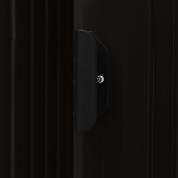 Cobertizo de jardín con estantería hierro marrón 205x130x183 cm M 2