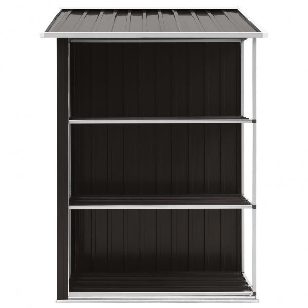 Abrigo de jardim c/ prateleiras 205x130x183 cm ferro castanho M 5