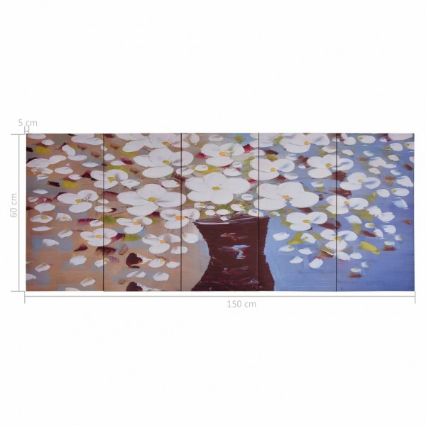 Conj. painéis parede c/ impressão vaso flores 150x60cm multicor M 4