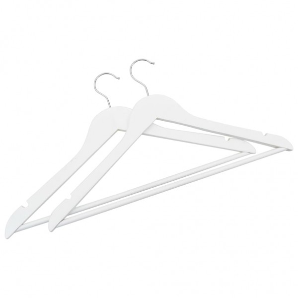 Juego de perchas ropa 20 uds antideslizantes madera dura blanco M 3
