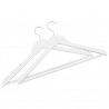 Juego de perchas ropa 20 uds antideslizantes madera dura blanco 3