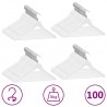 Juego perchas ropa 100 uds antideslizantes madera dura blanco 1
