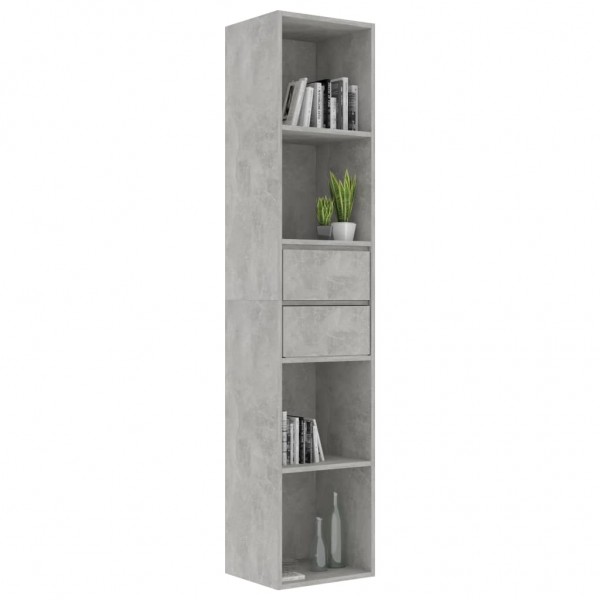 Estantería madera contrachapada gris hormigón 36x30x171 cm D