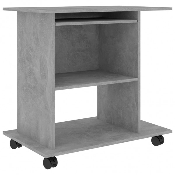 Mesa de ordenador madera contrachapada gris hormigón 80x50x75cm M 2