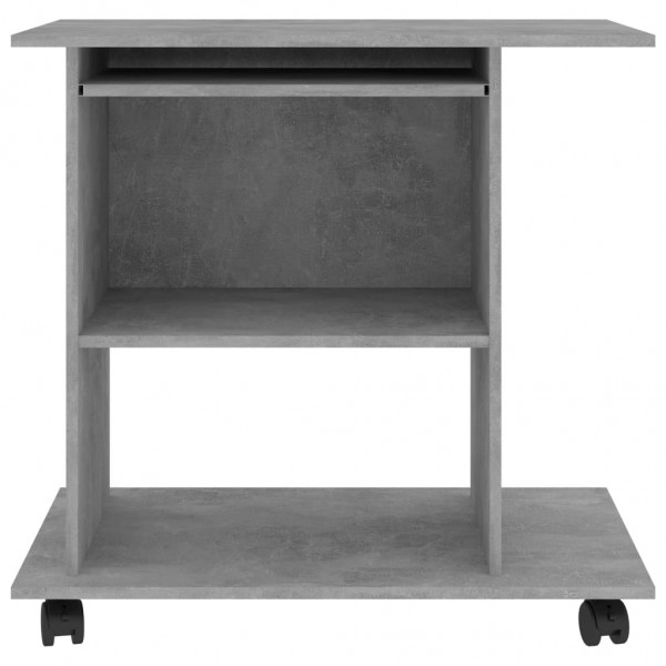Mesa de ordenador madera contrachapada gris hormigón 80x50x75cm M 4