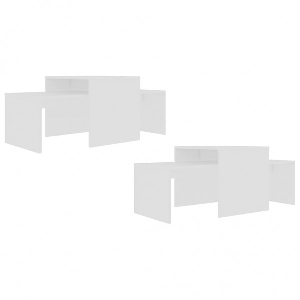 Conjunto mesas de centro 100x48x40 cm derivados madeira branco M 4