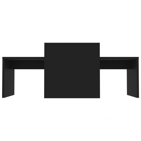 Set de mesas de centro madera contrachapada negro 100x48x40 cm M 4