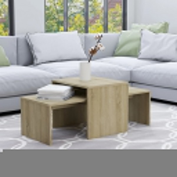 Mesa de centro madera contrachapada color roble 100x48x40 cm D