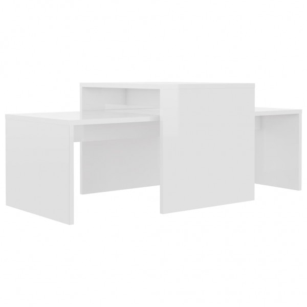 Mesa de centro madera contrachapada blanco brillo 100x48x40 cm M 3