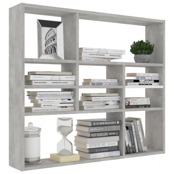 Estante de parede 90x16x78 cm contraplacado cinzento cimento M 3