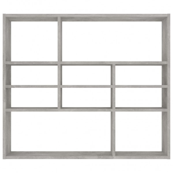 Estantería de pared contrachapada gris hormigón 90x16x78 cm M 4