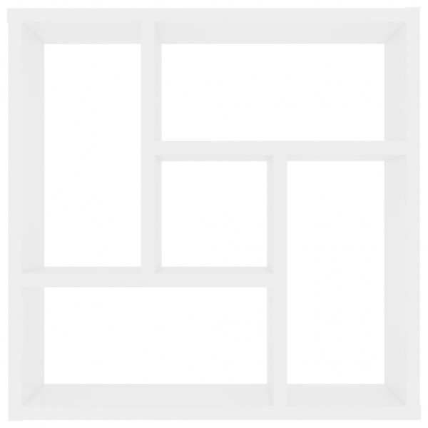 Estantería de pared madera contrachapada blanco 45.1x16x45.1 cm M 4