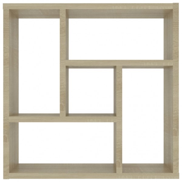 Estantería de pared contrachapada color roble 45.1x16x45.1 cm M 4