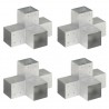 Conectores de postes en X 4 uds metal galvanizado 101x101 mm 1