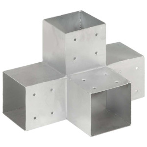 Conectores de postes en X 4 uds metal galvanizado 101x101 mm H