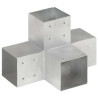 Conectores de postes en X 4 uds metal galvanizado 101x101 mm 2