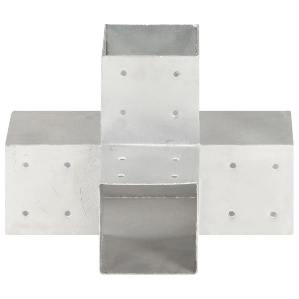 Conectores de postes en X 4 uds metal galvanizado 101x101 mm M 3