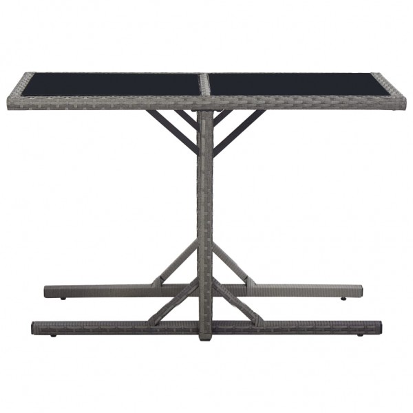 Mesa de jardín de vidrio y ratán sintético negro 110x53x72 cm M 2