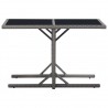 Mesa de jardim 110x53x72 cm vidro e vime PE preto 2