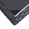 Mesa de jardín de vidrio y ratán sintético negro 110x53x72 cm 5