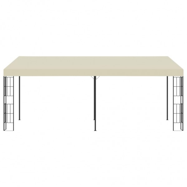 Gazebo de montagem na parede 3x6 m tecido creme M 2