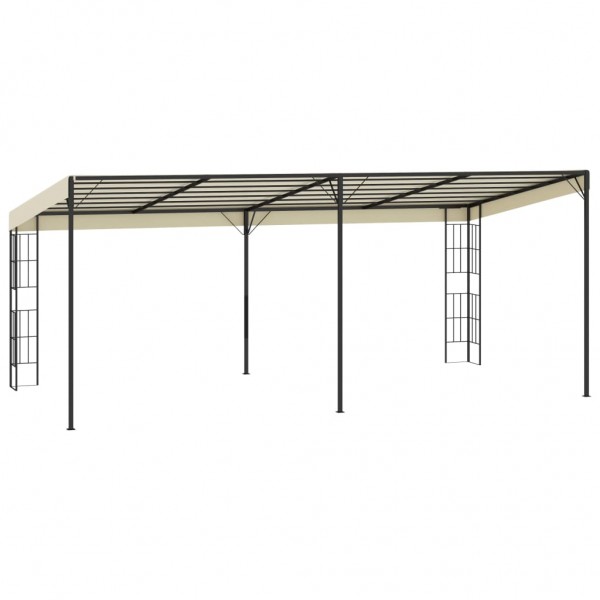 Gazebo de montagem na parede 3x6 m tecido creme M 4