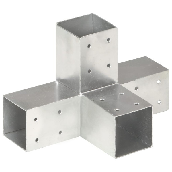 Conectores de postes en X 4 uds metal galvanizado 71x71 mm M 2