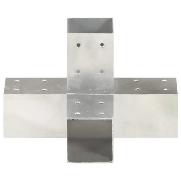 Conectores de postes en X 4 uds metal galvanizado 71x71 mm M 4