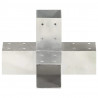 Conectores de postes en X 4 uds metal galvanizado 71x71 mm 4
