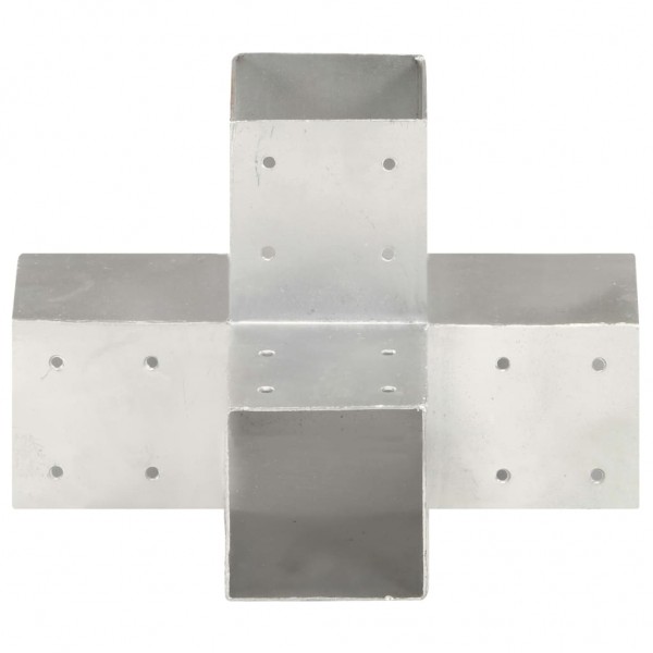 Conector de postes en forma de X metal galvanizado 91x91 mm M 3