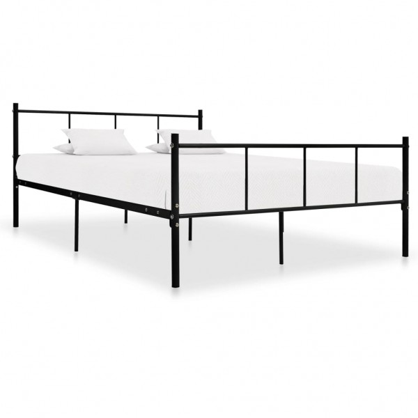 Estructura de cama de metal negro 140x200 cm D