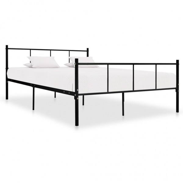 Estructura de cama de metal negro 160x200 cm D