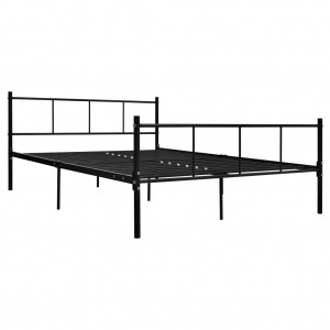 Estrutura de cama de metal preto 160x200 cm H