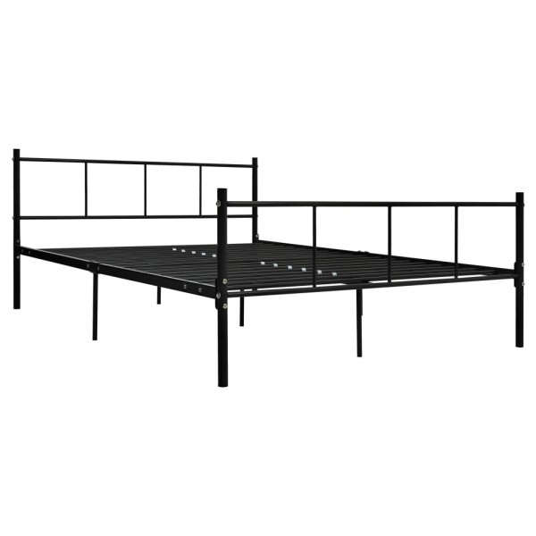 Estrutura de cama de metal preto 160x200 cm M 2