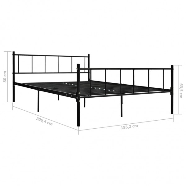Estructura de cama de metal negro 180x200 cm M 5