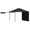 Gazebo c/ toldos duplos extensíveis 3x3x2.75m 180g/m² antracite 3