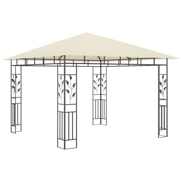 Gazebo com rede mosquiteira 3x3x2.73 m 180 g/m² creme M 2
