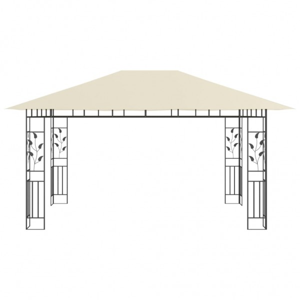 Gazebo com rede mosquiteira 4x3x2.73 m 180 g/m² creme M 3